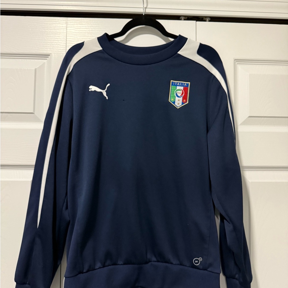 Puma Men's Navy Sweater with Italy Crest